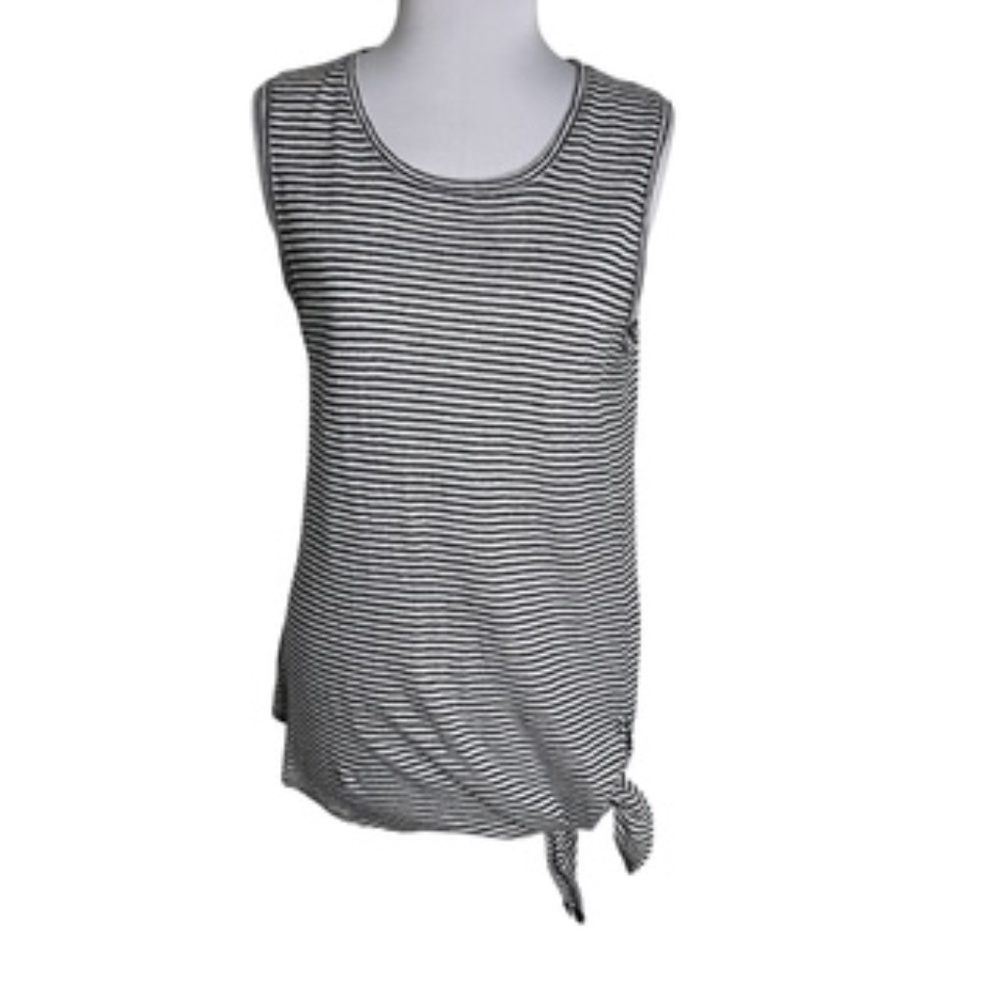 Banana Republic Sleeveless Bottom Side Tie Striped Tunic Top Size L